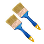 Escovas de pintura plásticas do punho do punho azul com material do cabelo da cor do café